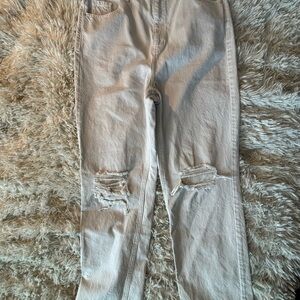 Stylish Tan Distressed Boyfriend Jeans